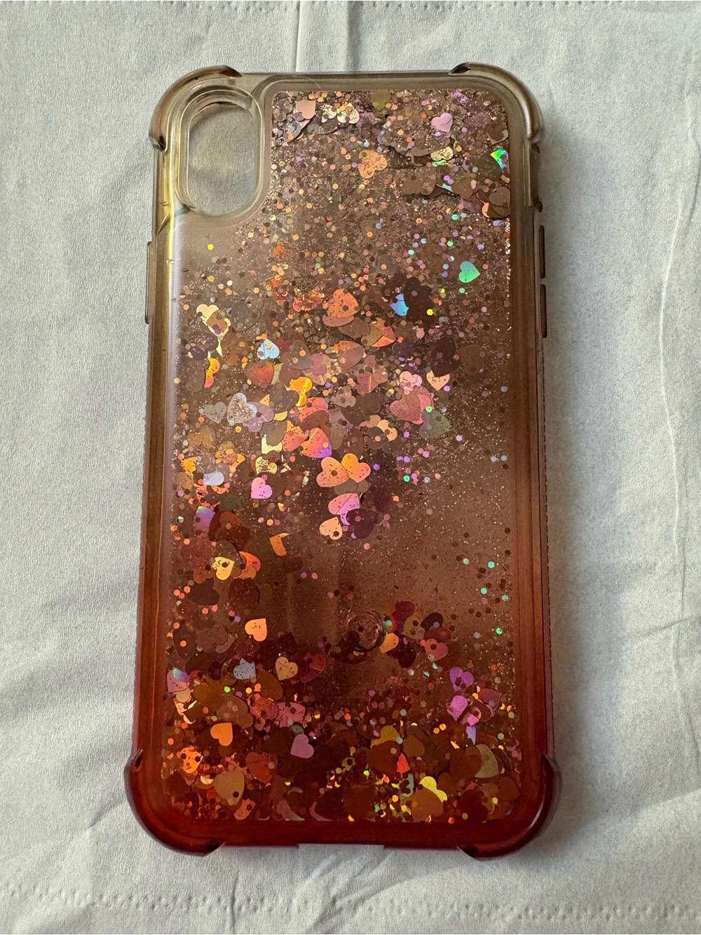 Glitter Heart Liquid Phone Case - Rose Gold